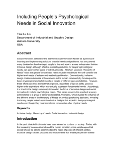 Including People's Psychological Needs in Social Innovation