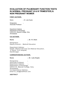 evaluation of pulmonary function tests in normal pregnant