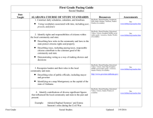 Social Studies 1st Grade Pacing Guide 2012