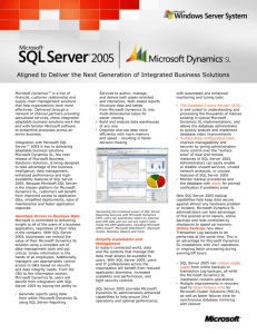 Microsoft Dynamics SL and SQL 2005