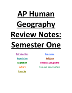 AP Human Geography Review Notes: Semester One Introduction
