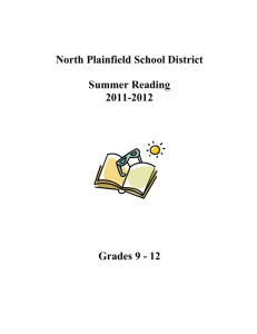 Summer Reading 2011-2012 North Plainfield School District