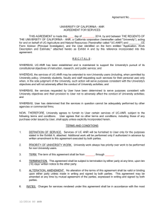 Service Agreement - UC Agriculture and Natural Resources