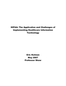 HIPAA and its Legal Implications for Healthcare Information