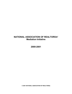 NAR's Mediation Initiative - National Association of Realtors