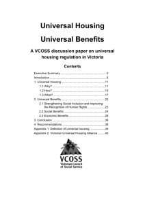 Universal Housing - Victorian Council of Social Service