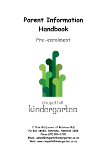 Pre-enrolment - Chapel Hill Kindergarten