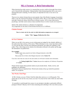 MLA worksheet practice ANSWERS