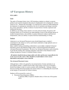 AP European History - Petal School District