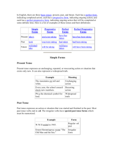 In English, there are three basic tenses: present, past, and future