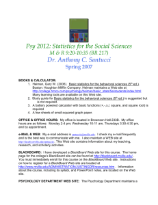 Psy 2012 Statistics for the Social Sciences.