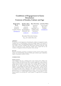 Conditions of Engagement in Game Simulation