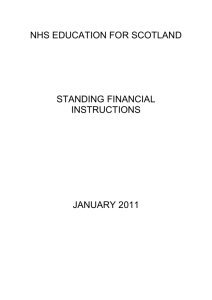 Standing Financial Instructions - NHS Education for Scotland