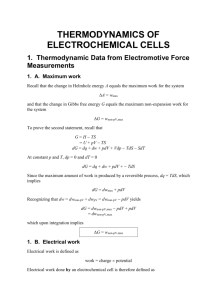 Thermodynamics of Electrochemical Cells