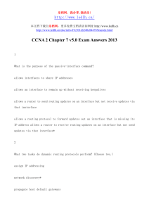 CCNA 2 Chapter 7 v5.0 Exam Answers 2013