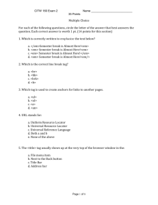 CITW 160 Exam 2 Name 35 Points Multiple Choice For each of the