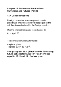 Çhapter 13: Options on Stock indices, Currencies and Futures
