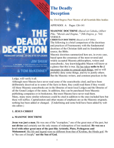 Freemasonry: The Deadly Deceptio