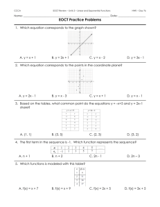 Unit 3 EOCT Practice Problems from Study Guide