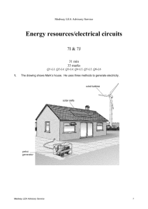 Energy resources/electrical circuits