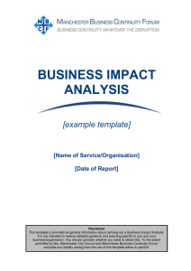 MBCF Business Impact Analysis Template