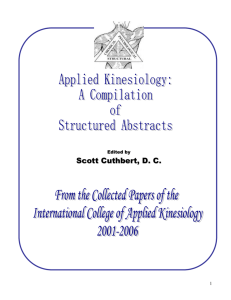 ICAK Applied Kinesiology Collected Papers Structured Abstracts