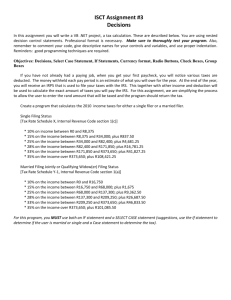 ISCT Assignment #3 Decisions In this assignment you will write a VB