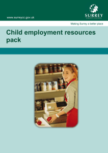 Teachers' notes to child employment PowerPoint