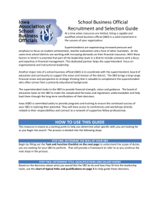 School Business Official Recruitment and Selection Guide At a time