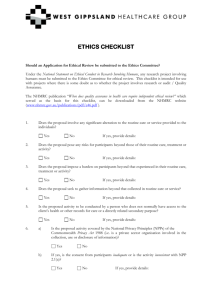 Ethics Checklist