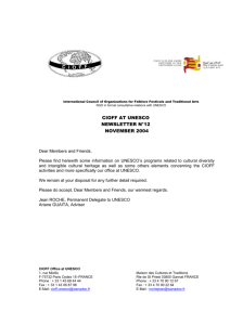 UNESCO granted CIOFF under the Participation Programmes 2004