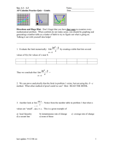 AP Calculus Practice Quiz 1