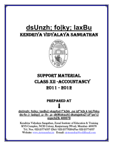 Class XII - Accountancy - Kendriya Vidyalaya Barkuhi