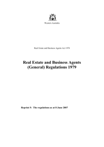 Real Estate and Business Agents (General) Regulations 1979