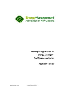 Facilities Applicant's Guide - Energy Management Association of