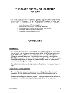 Clare Burton Scholarship 2006 for Gender Equity Research
