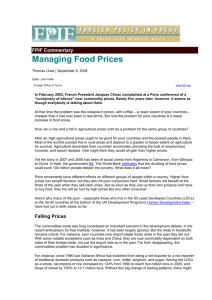 Managing Food Prices