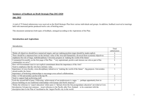 Summary of feedback on Draft Strategic Plan 2013