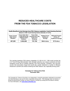 THE FDA TOBACCO LEGISLATION