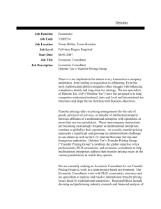 Deloitte, a consulting firm, is looking for an economist