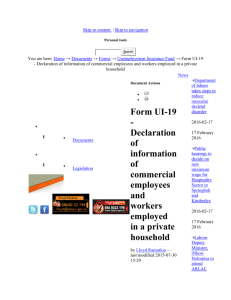 Form UI-19 - Declaration of information of commercial employees