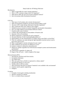 Study Guide for AP Biology Mid-term Biochemistry What is