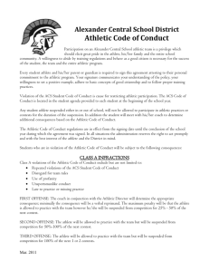 Alexander Central School District Athletic Code of Conduct