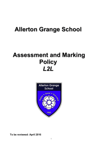 Assessment and Marking Policy L2L 2015