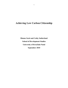 Achieving Low Carbon Citizenship - Academy of Science of South