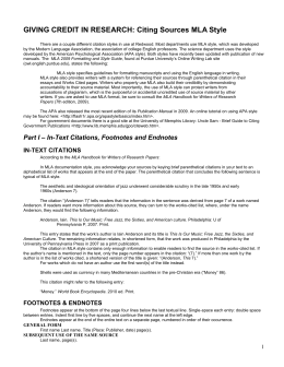 mla review sheet mla format footnotes