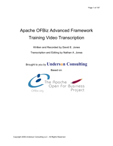 Page 1 of 208 Apache OFBiz Advanced Framework Training Video
