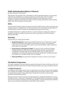 Public Administration Reform in Morocco