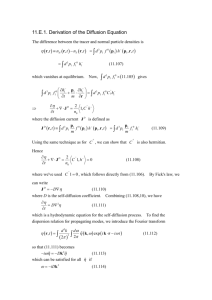 11.E.1. Derivation of the Diffusion Equation