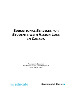 Educational Services for Students with Vision Loss in Canada